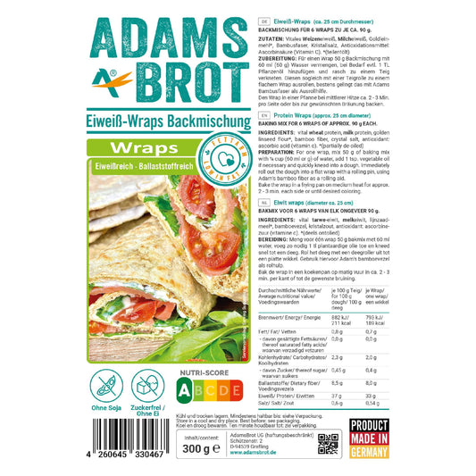 Adamsbrot - Eiweiß Wraps Backmischung 300g Beutel
