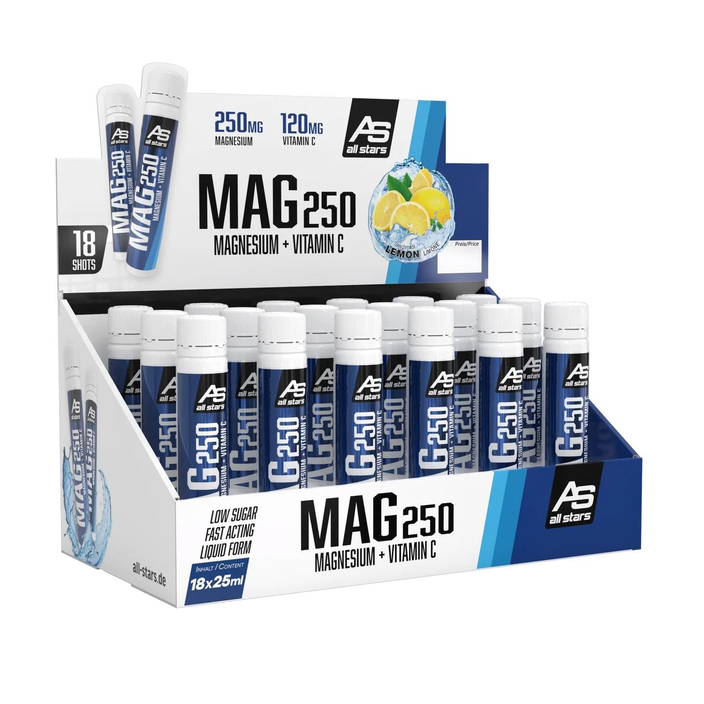 All Stars - Mag 250 Magnesium Liquid 18 x 25ml Ampullen