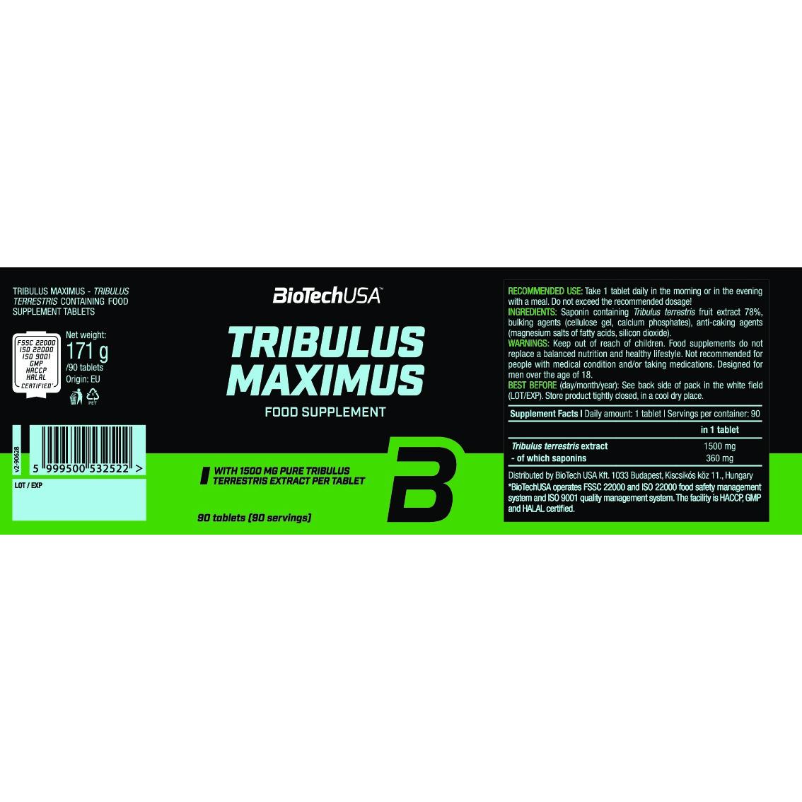 Biotech USA - Tribulus Maximus 90 Tabletten Dose