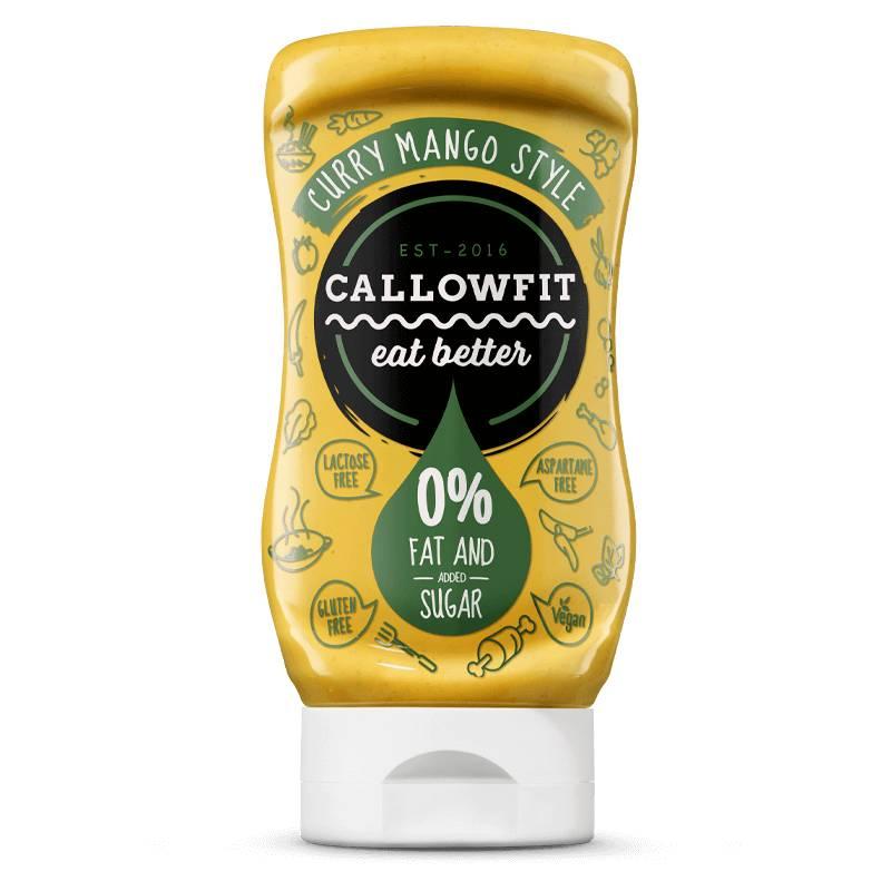 Callowfit - Sauce fettfrei ohne Zuckerzusatz 300ml Flasche Curry Mango Style MHD 24.08.2026