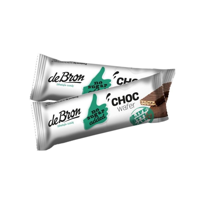 De Bron - Zuckerarme Schokoladen Waffeln (Choc Wafer) 34g Riegel