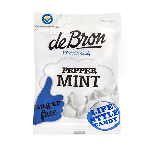 De Bron - Zuckerfreie Pfefferminz Dragees (Petter Mint) 80g Beutel