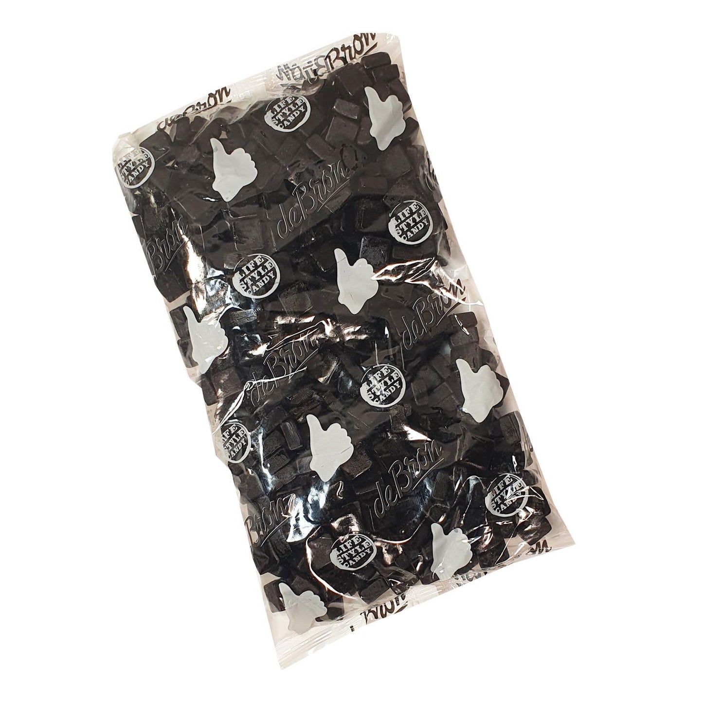 De Bron - Zuckerfreie salzige Lakritzwürfel Bigpack 1kg Beutel