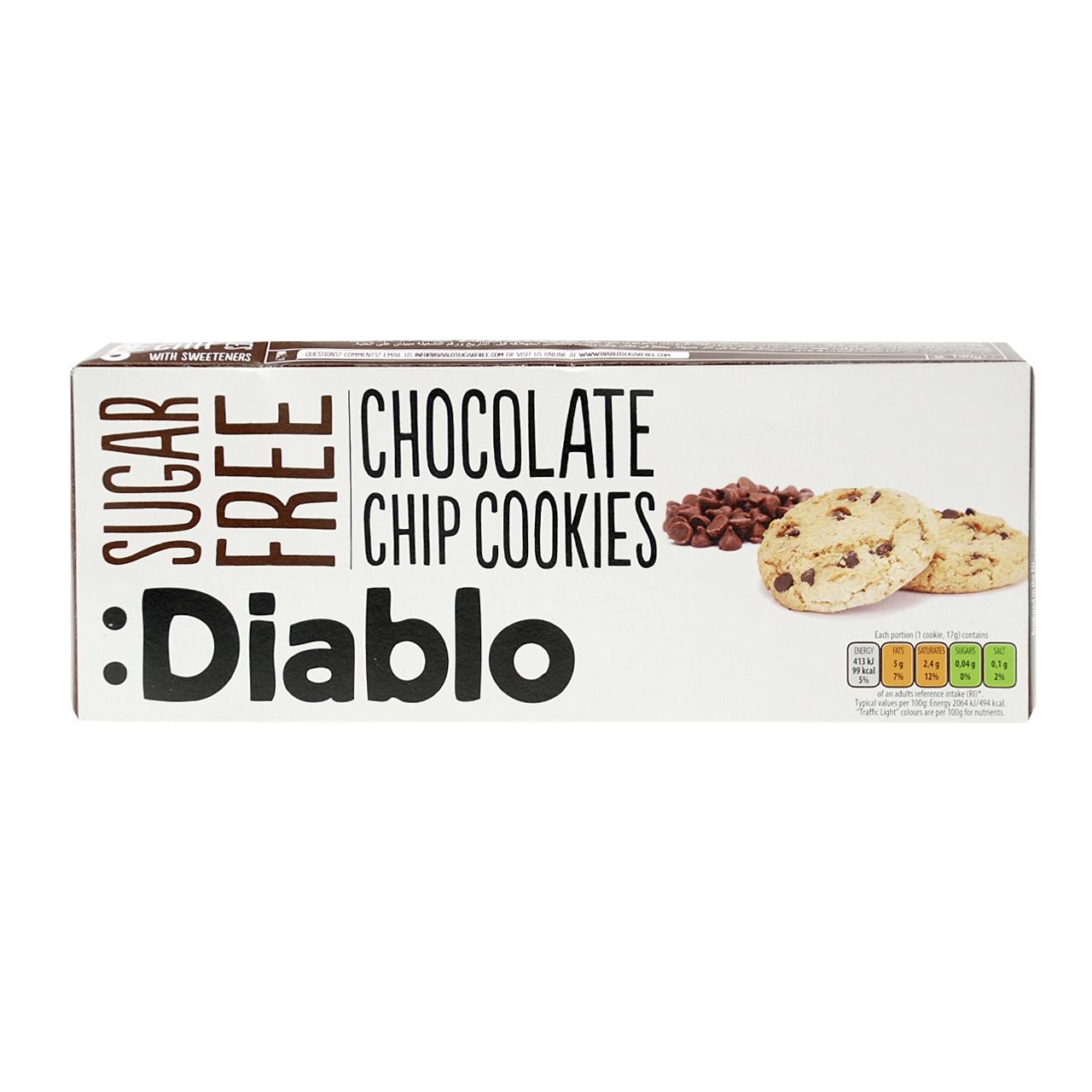 Diablo - Cookies ohne Zuckerzusatz 130g Chocolate Chip Cookies