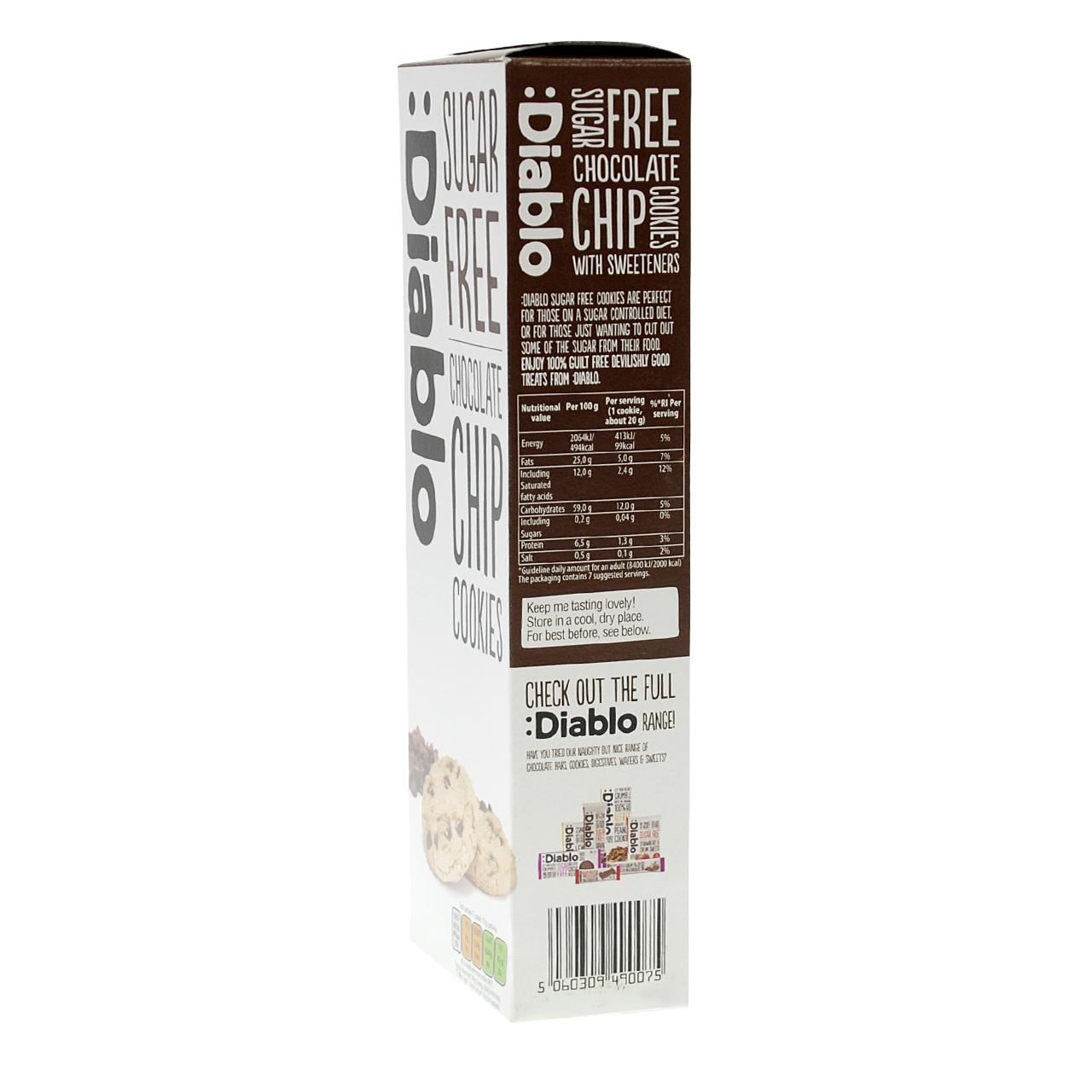 Diablo - Cookies ohne Zuckerzusatz 130g Chocolate Chip Cookies