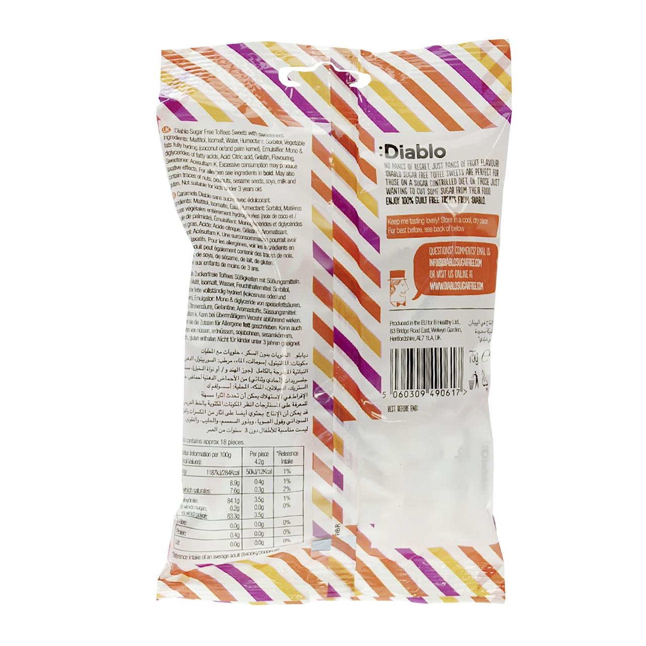 Diablo - Fruit Flavoured Toffees zuckerfrei 75g