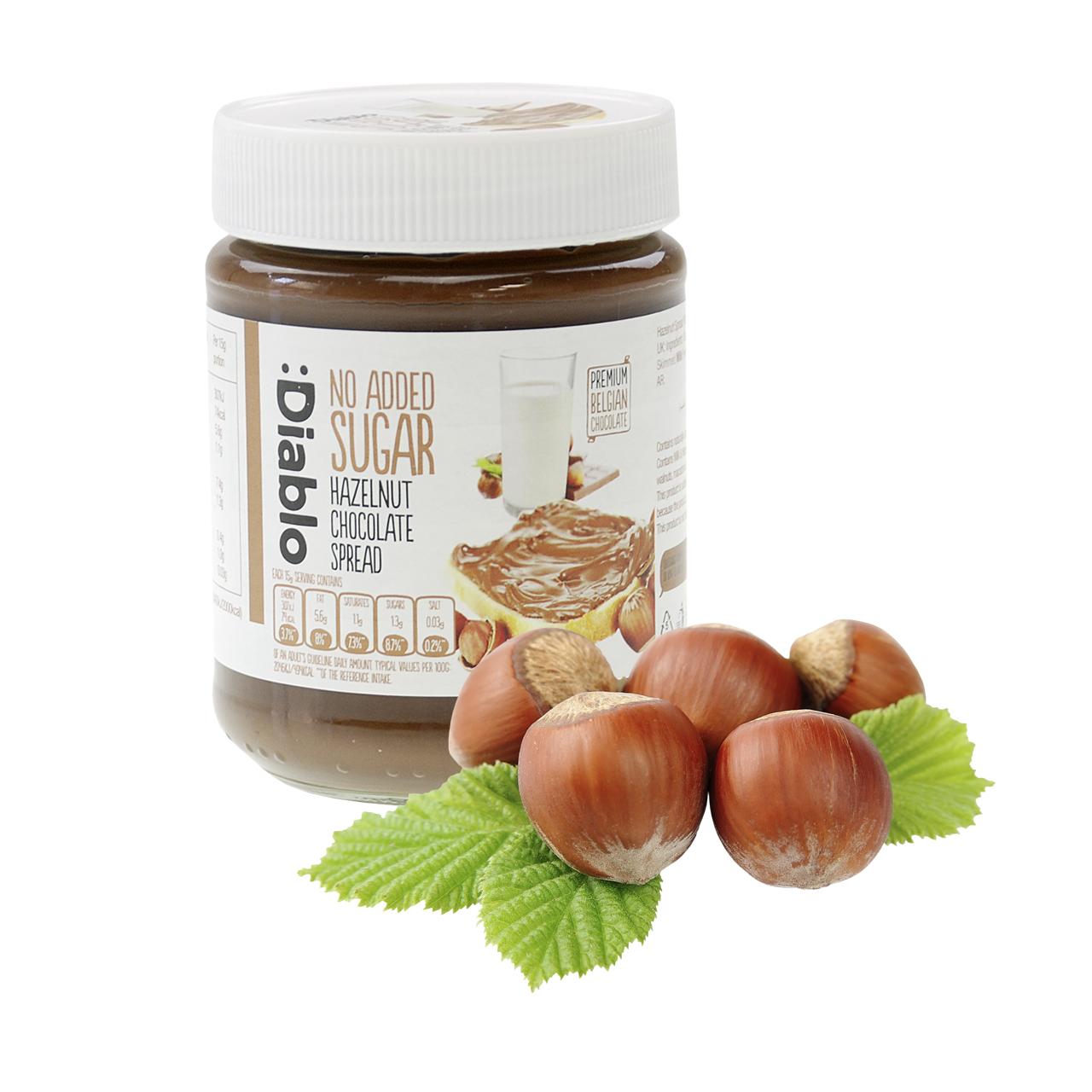 Diablo - Hazelnut Chocolate Spread ohne Zuckerzusatz 350g Glas