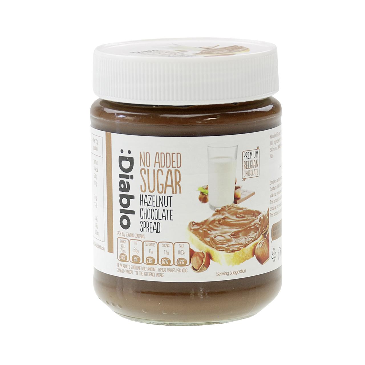 Diablo - Hazelnut Chocolate Spread ohne Zuckerzusatz 350g Glas