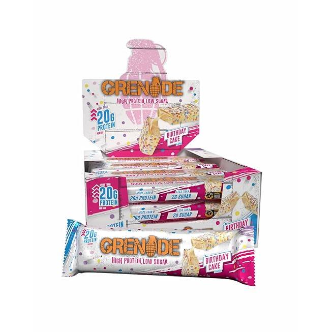 Grenade - Protein Bar 12 x 60g Riegel Birthday Cake MHD 30.07.2026