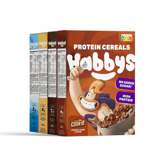 Habbys - Zuckerarme Cerealien mit Protein 4 x 210g Packung Mix-Pack
