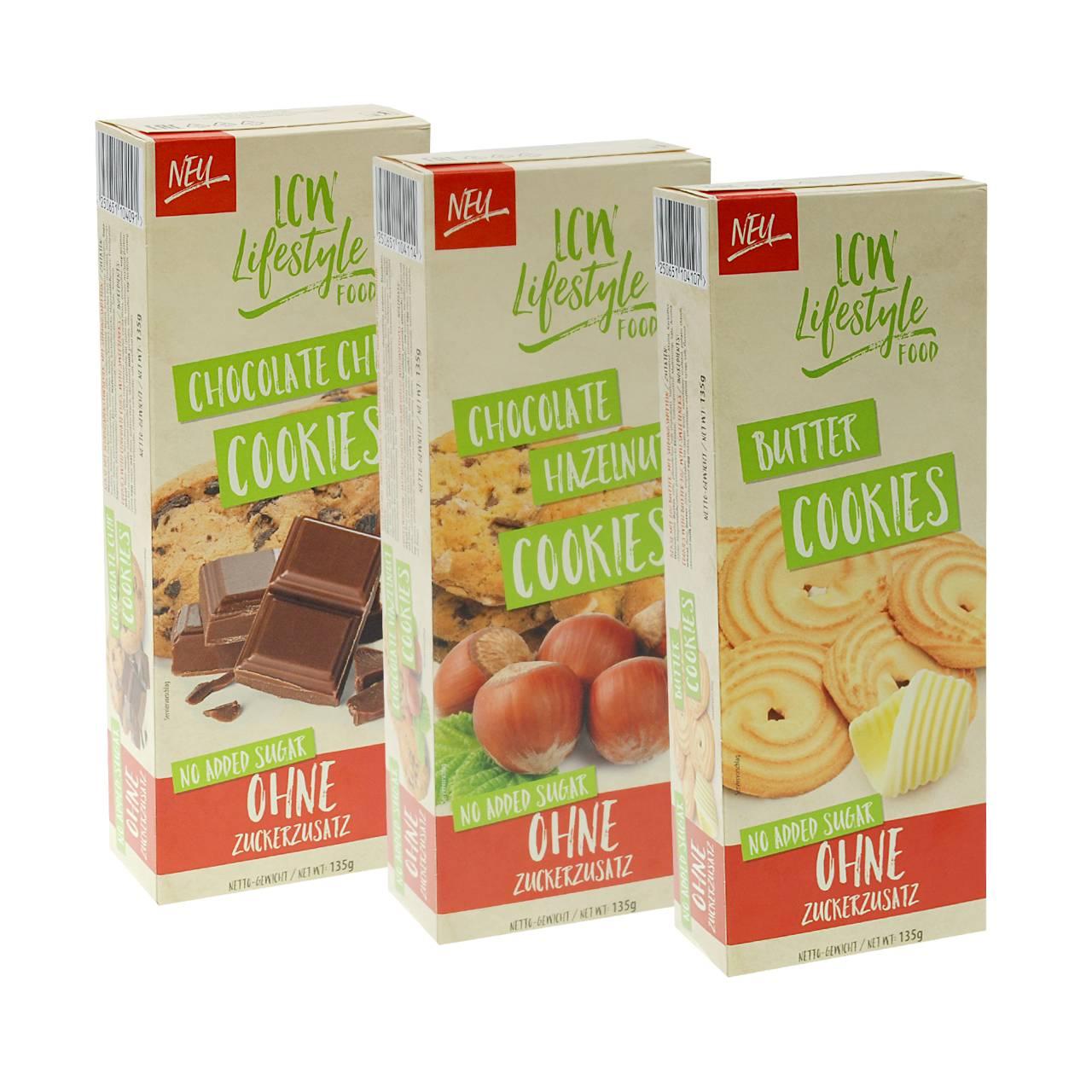 LCW - Cookies ohne Zuckerzusatz * 135g 3er Mix-Pack