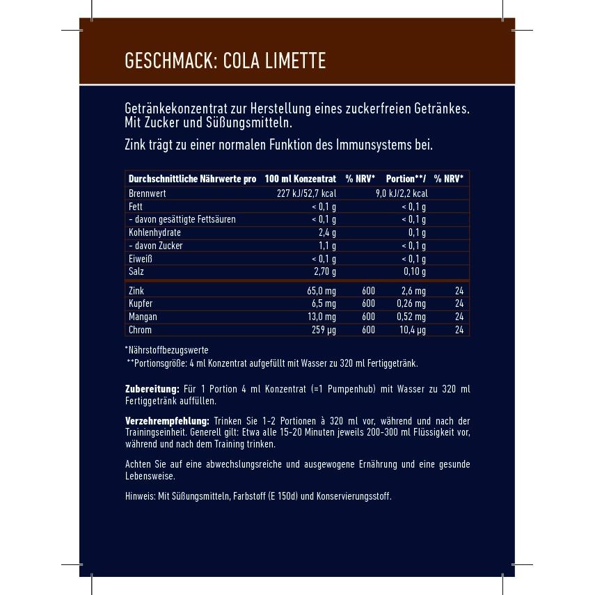 Multipower - Fit Active Sirupkonzentrat 1:80 1000ml Flasche Cola-Limette MHD 30.10.2025