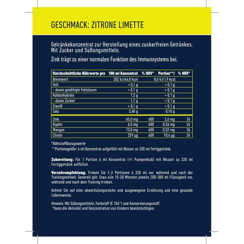 Multipower - Fit Active Sirupkonzentrat 1:80 1000ml Flasche Zitrone Limette MHD 30.10.2025