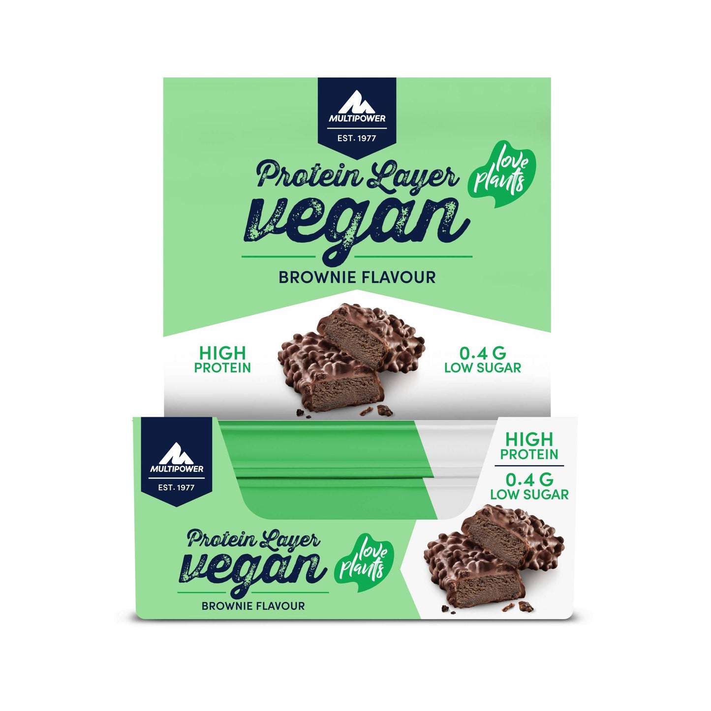Multipower - Protein Layer VEGAN 15 x 55g Riegel Brownie MHD 30.07.2026