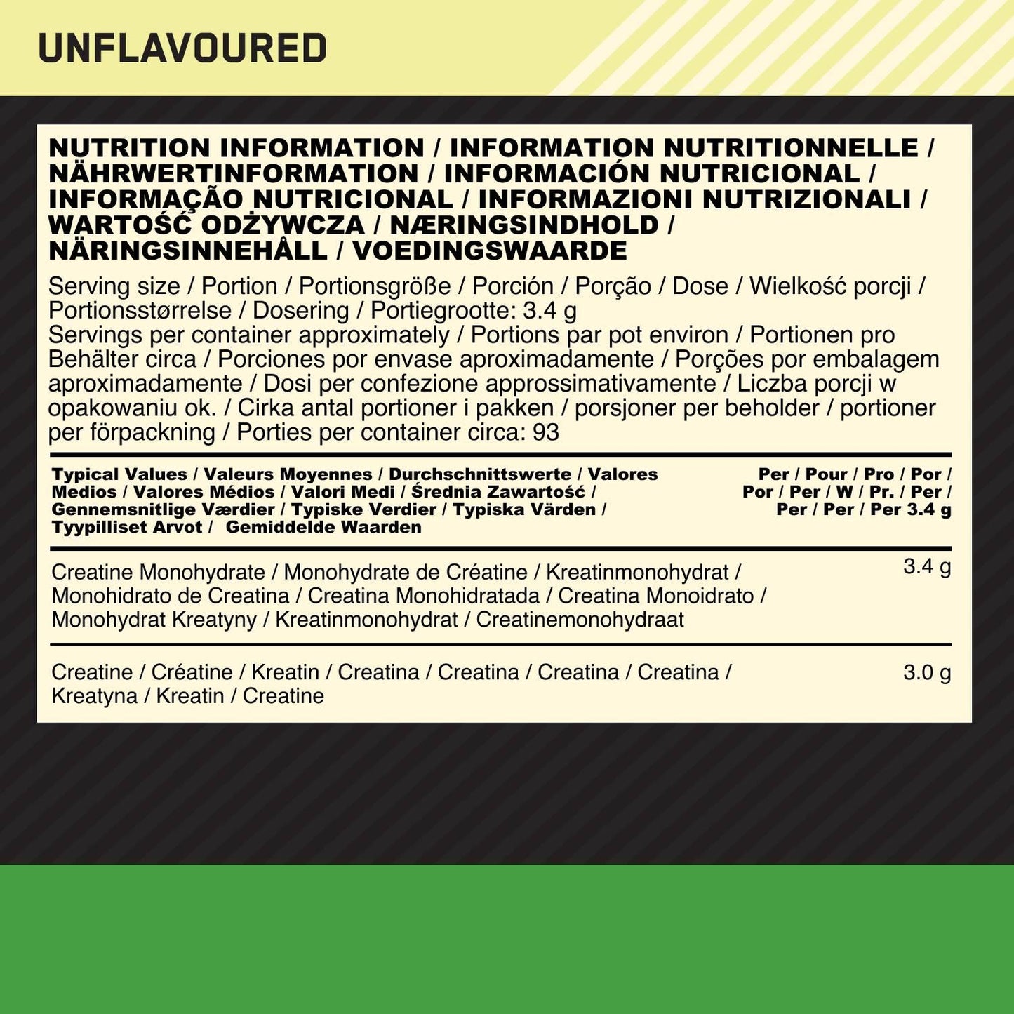 Optimum Nutrition - Creatin Pulver 317g Dose