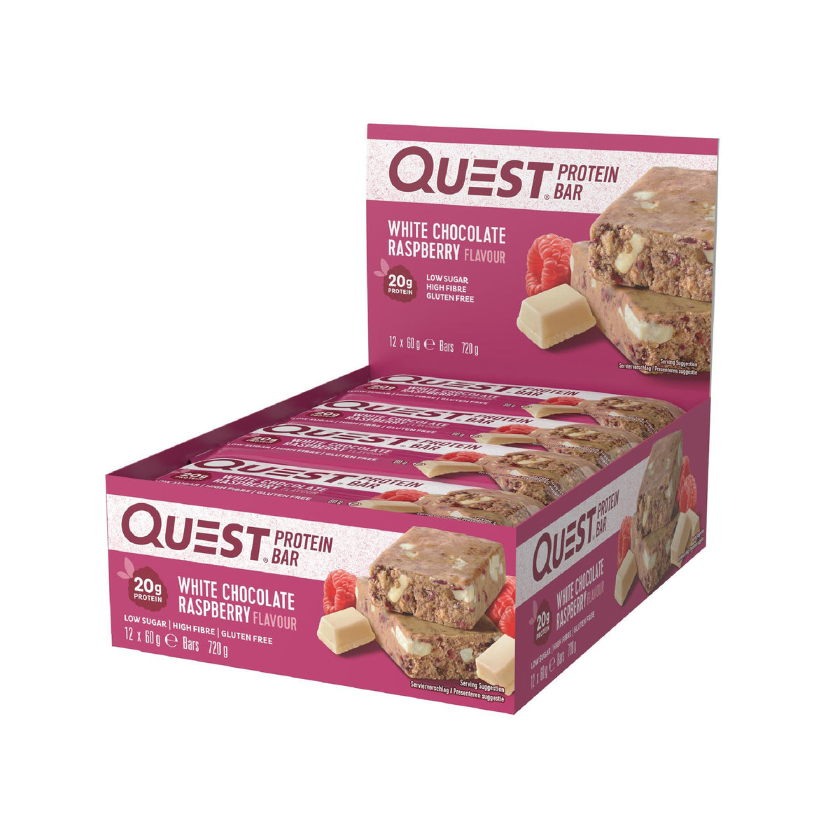 Quest Nutrition - Quest Bar 12 x 60g Riegel White Choc Rasberry MHD 10.09.2026