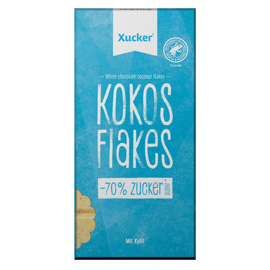 Xucker - Xylit - Schokolade (35% Kakao) 80g Tafel Weiße Kokos & Flakes