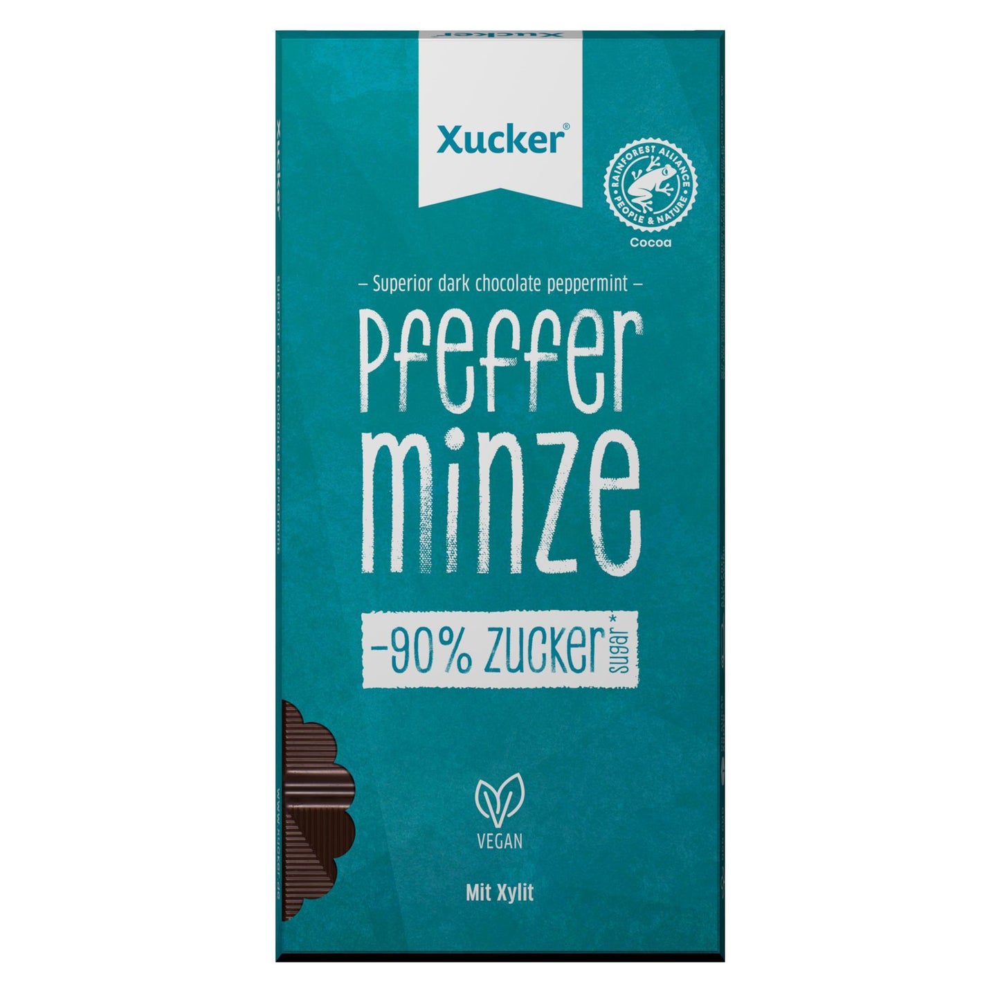 Xucker - Xylit - Schokolade (75% Kakao) 80g Tafel Edelbitter Pfefferminze