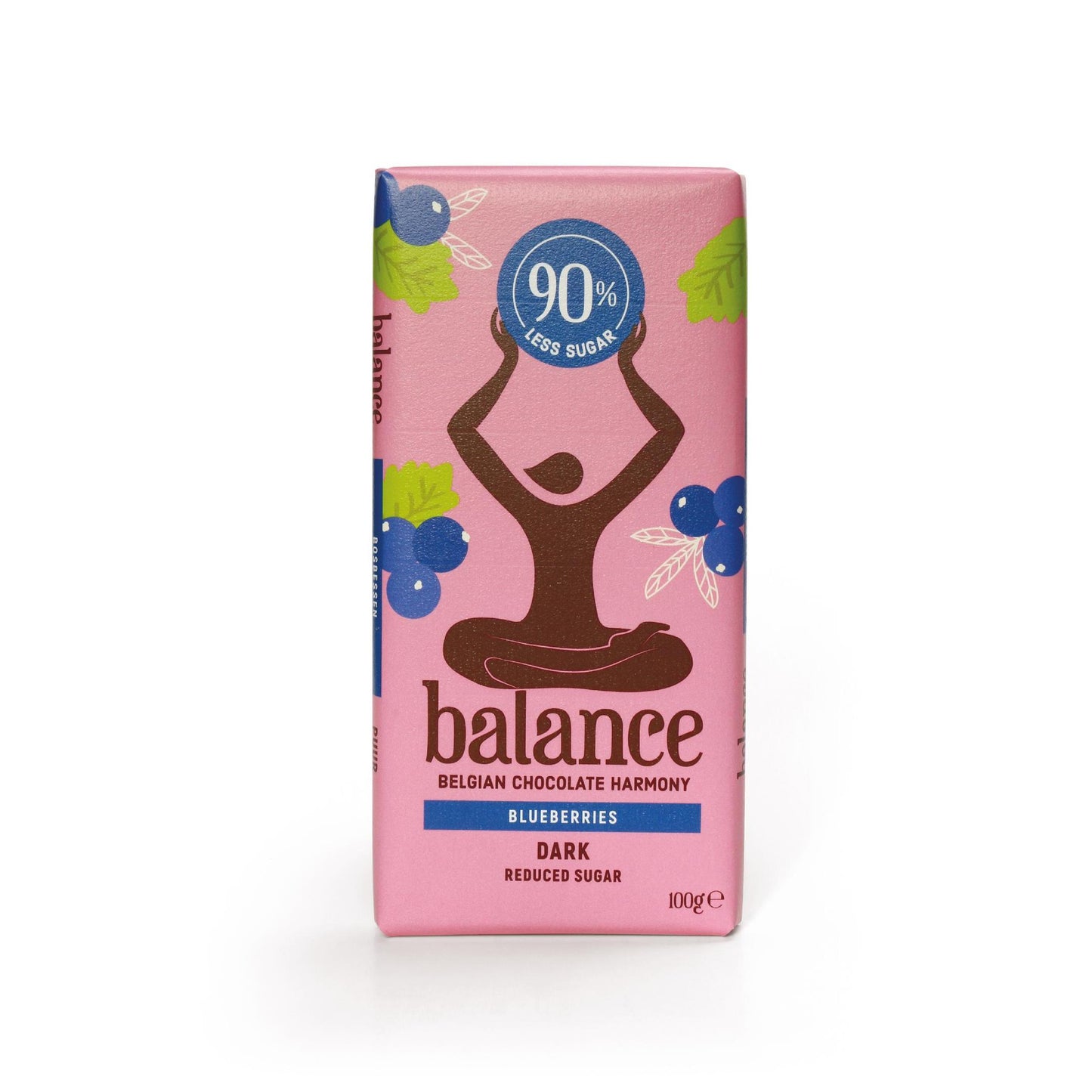 Balance - Belgische Schokolade mit 90% weniger Zucker 100g Tafel Dark Blueberries MHD 30.05.2025