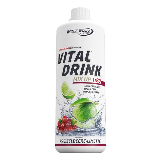 Best Body Nutrition - Vital Drink 1000ml Flasche Preiselbeer Limette MHD 30.09.2026
