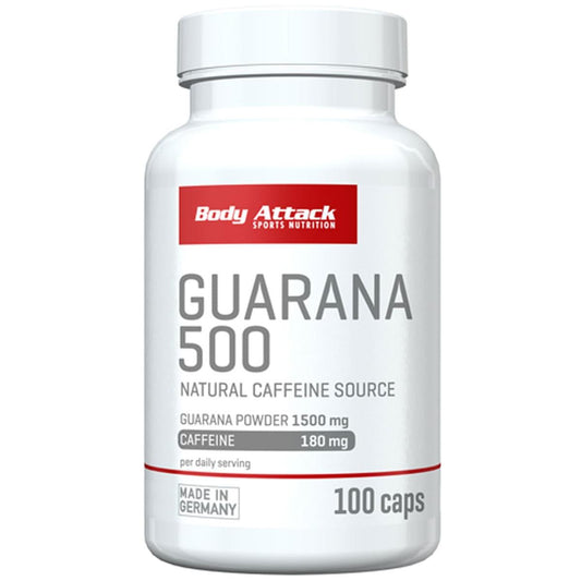 Body Attack - Guarana 500 100 Kapseln Dose MHD 30.10.2025
