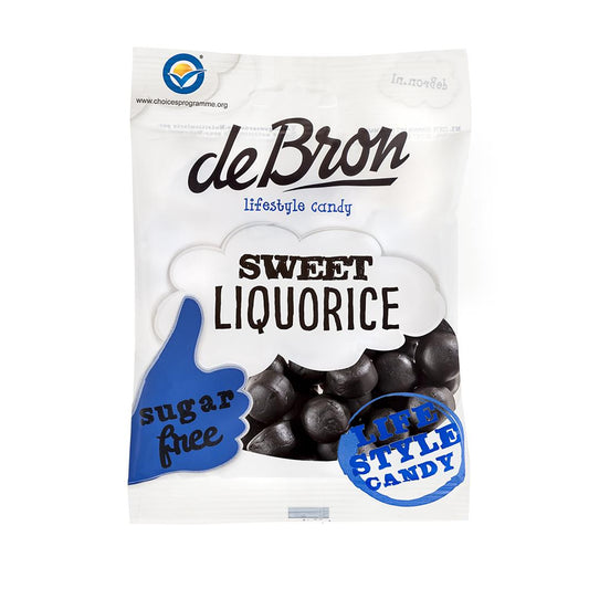 De Bron - Zuckerfreie süße Lakritz Drops (Sweet Liquorice) 100g Beutel