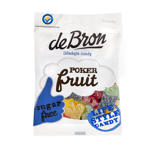 De Bron - Zuckerfreie Fruchtgummi Poker Skat Symbole (Poker Fruit) 90g Beutel