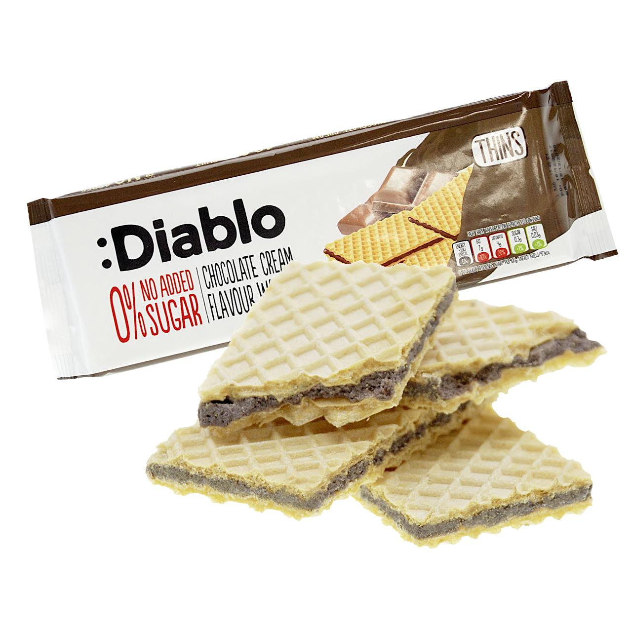 Diablo - Chocolate Cream Wafers Thins ohne Zuckerzusatz 150g