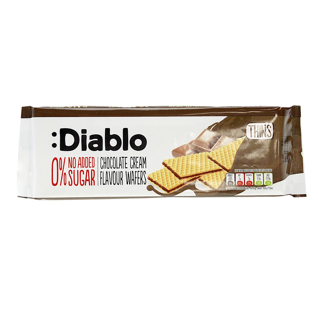 Diablo - Chocolate Cream Wafers Thins ohne Zuckerzusatz 150g