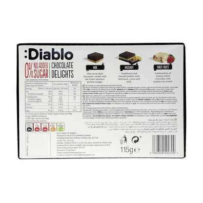 Diablo - Chocolate Delights mit Stevia ohne Zuckerzusatz 115g