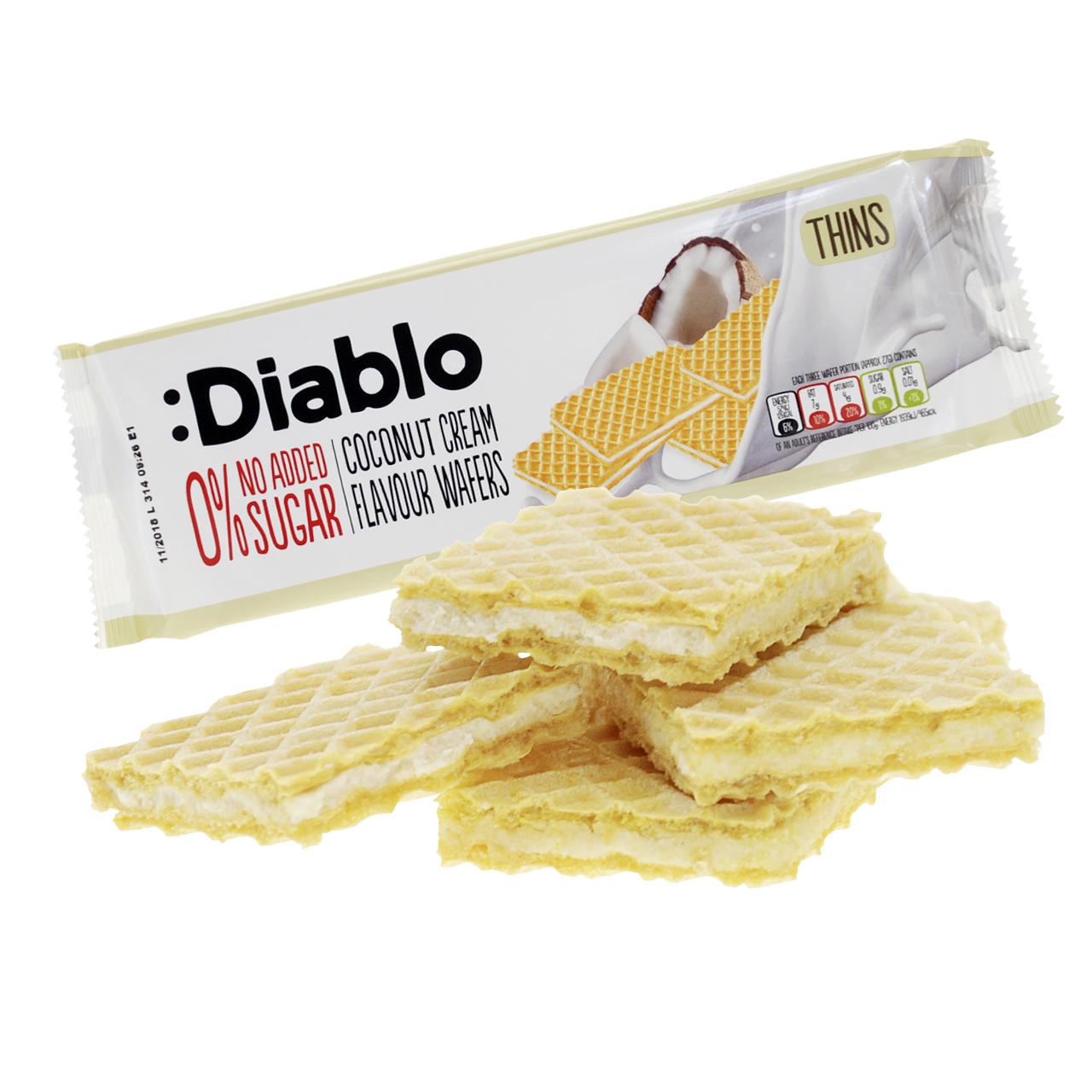 Diablo - Coconut Cream Flavour Wafers Thins ohne Zuckerzusatz 160g