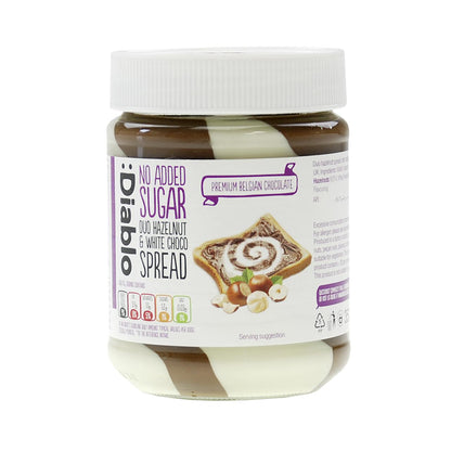 Diablo - Duo Hazelnut & White Chocolate Spread ohne Zuckerzusatz 350g