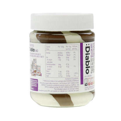 Diablo - Duo Hazelnut & White Chocolate Spread ohne Zuckerzusatz 350g