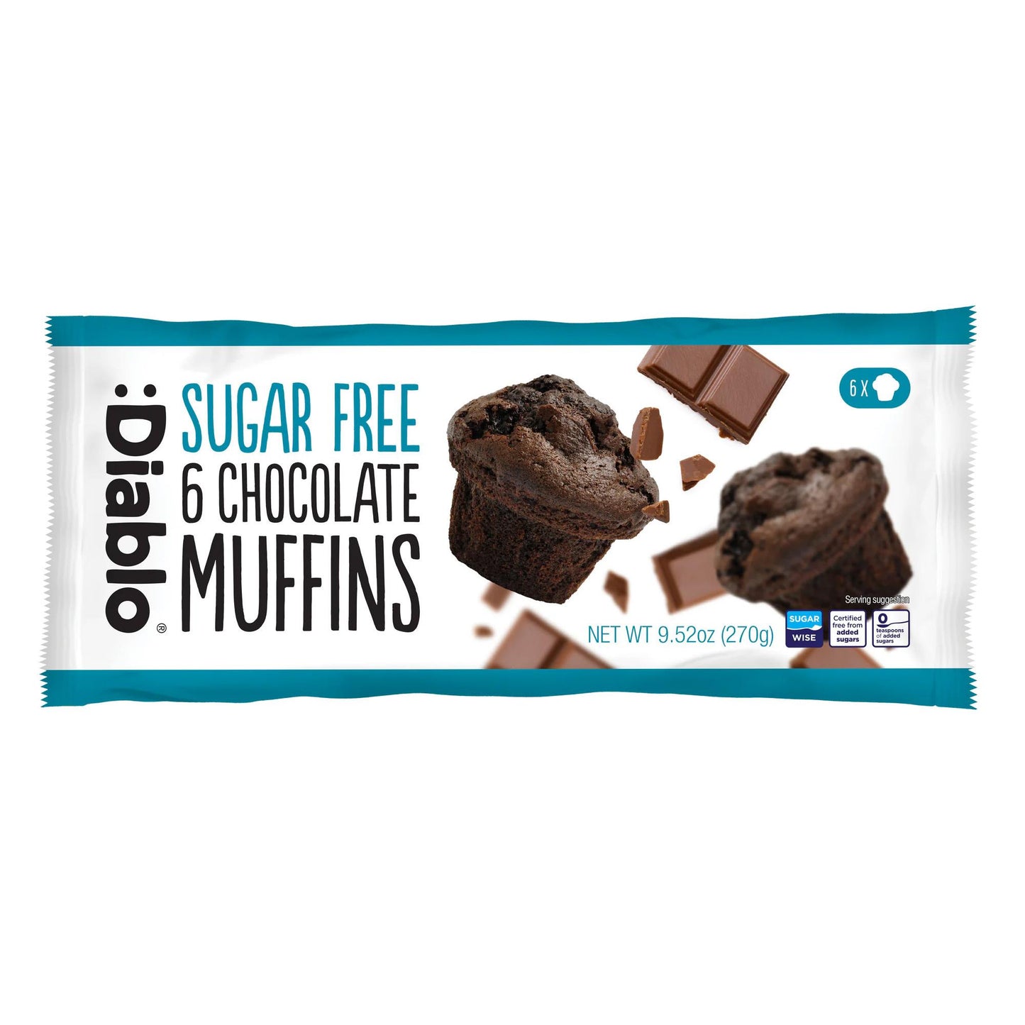 Diablo - Muffins zuckerfrei 6 x 45g = 270g Packung