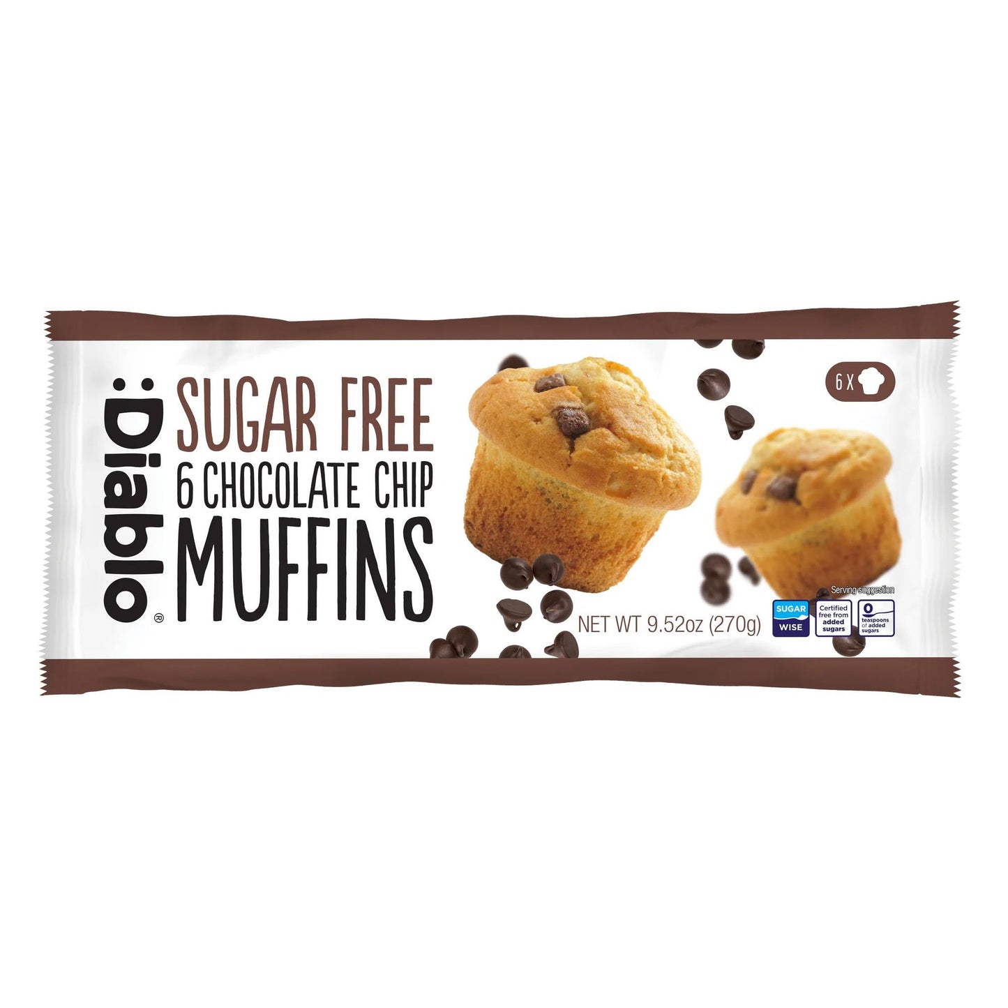 Diablo - Muffins zuckerfrei 6 x 45g = 270g Packung