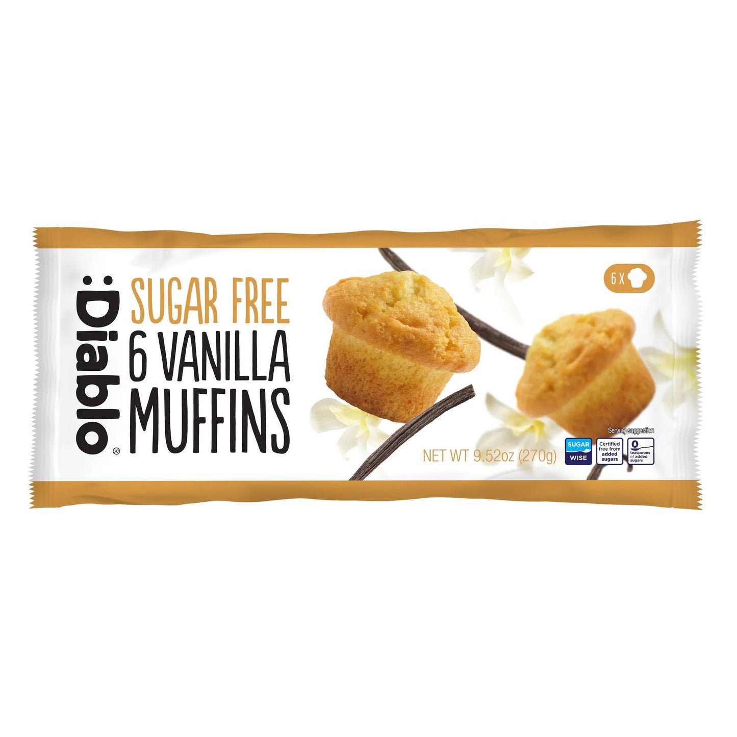 Diablo - Muffins zuckerfrei 6 x 45g = 270g Packung