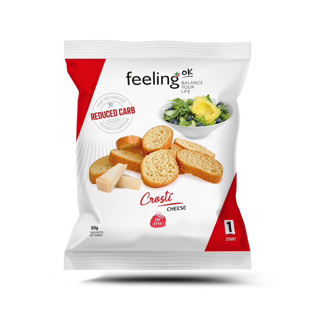 Feeling OK - Protein Brotchips Crostino Start 1 (45% Protein) 50g Beutel