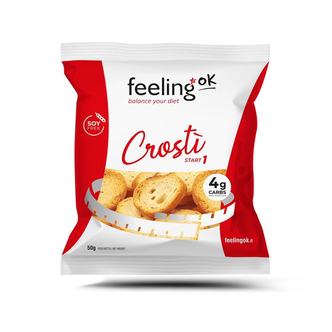 Feeling OK - Protein Brotchips Crostino Start 1 (45% Protein) 50g Beutel
