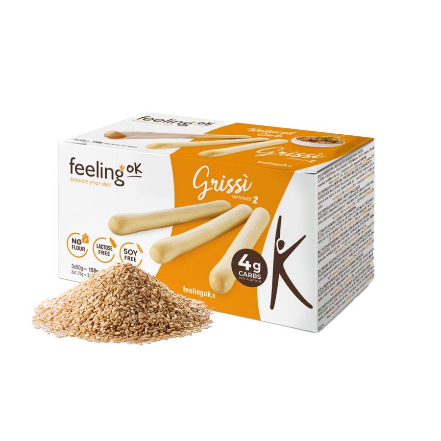 Feeling OK - Protein Grissino Brotstangen Optimize 2 (21% Protein) 3 x 50g