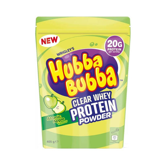 Hubba Bubba - Clear Whey Protein Powder 405g Beutel Atomic Apple MHD 02.05.2025