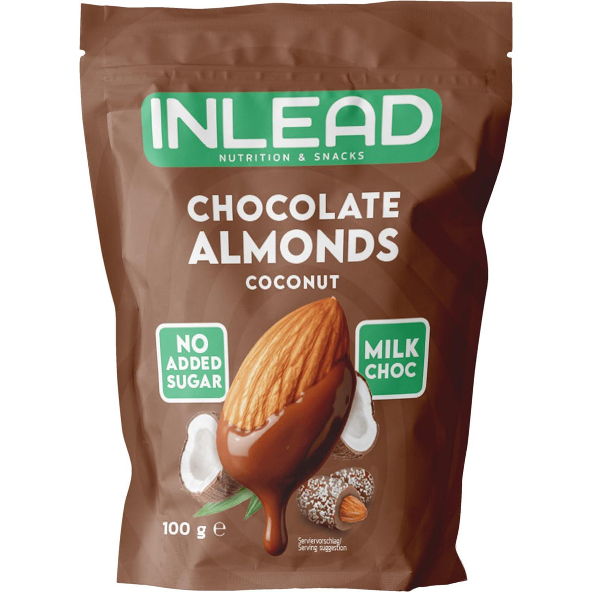 Inlead - Chocolate Almonds 100g Beutel Milk Choc Coconut MHD 31.11.2026