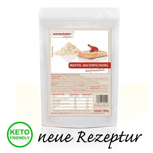 Konzelmanns Original - Waffel Backmischung Lower Carb 180g Beutel