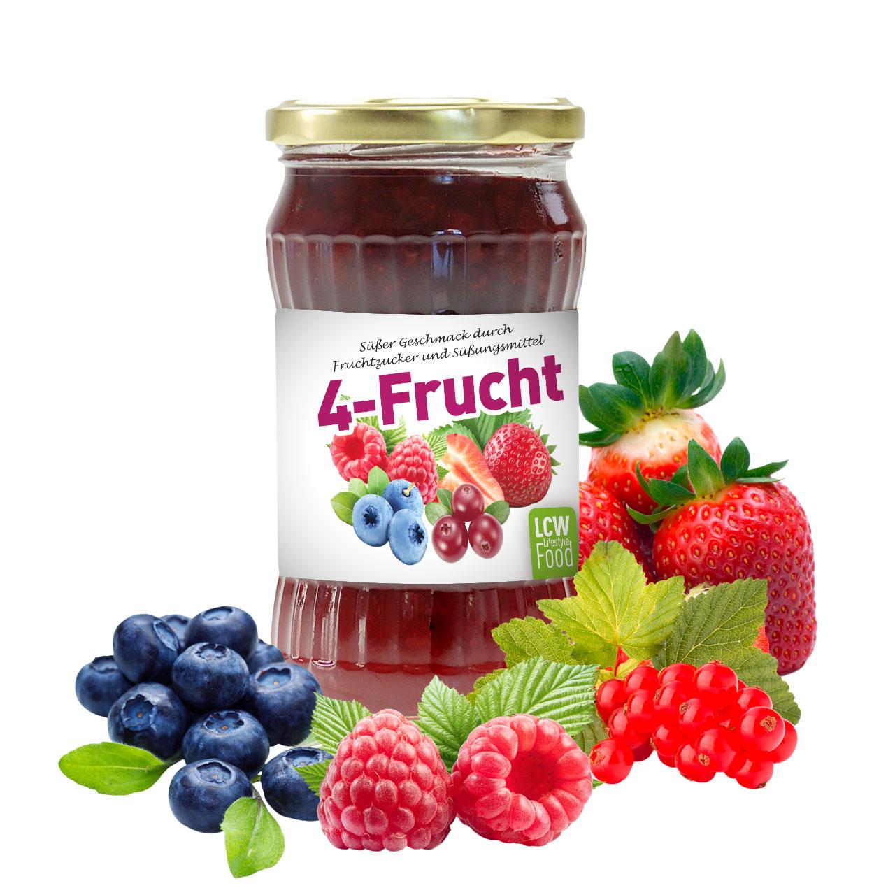 LCW - Fruchtaufstrich mit Fruchtzucker und Süßungsmitteln 340g Glas