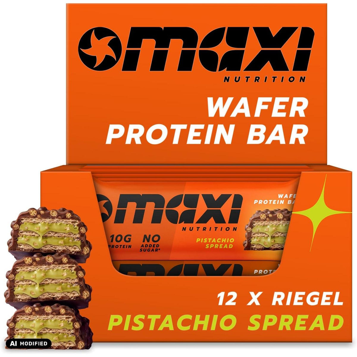 Maxi Nutrition - Wafer Protein Bar 12 x 39g Riegel