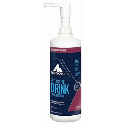 Multipower - Fit Active Sirupkonzentrat 1:80 1000ml Flasche Wildbeere MHD 30.07.2026