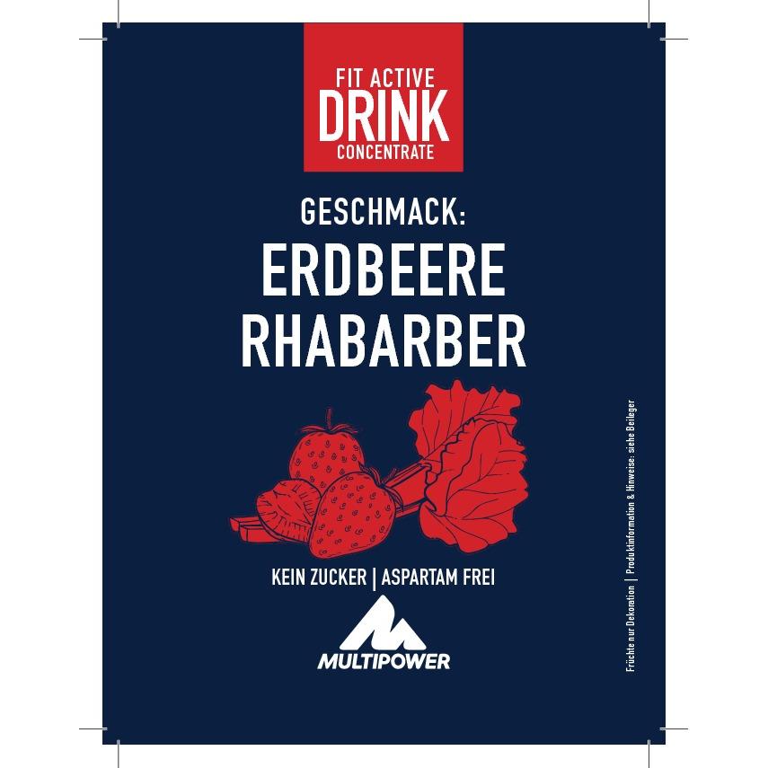 Multipower - Fit Active Sirupkonzentrat 1:80 1000ml Flasche Erdbeer Rhabarber MHD 30.10.2025