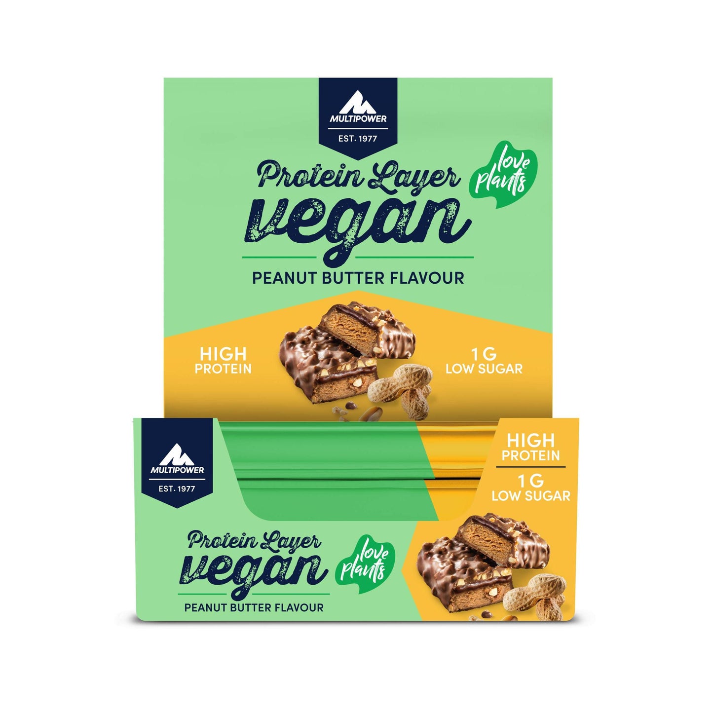 Multipower - Protein Layer VEGAN 15 x 55g Riegel Peanut Butter MHD 30.07.2026
