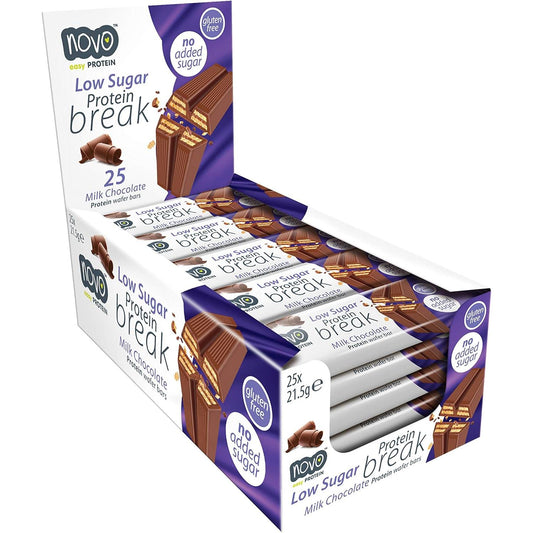 Novo - Protein Break Bar 16 x 21,5g Riegel Milk Chocolate