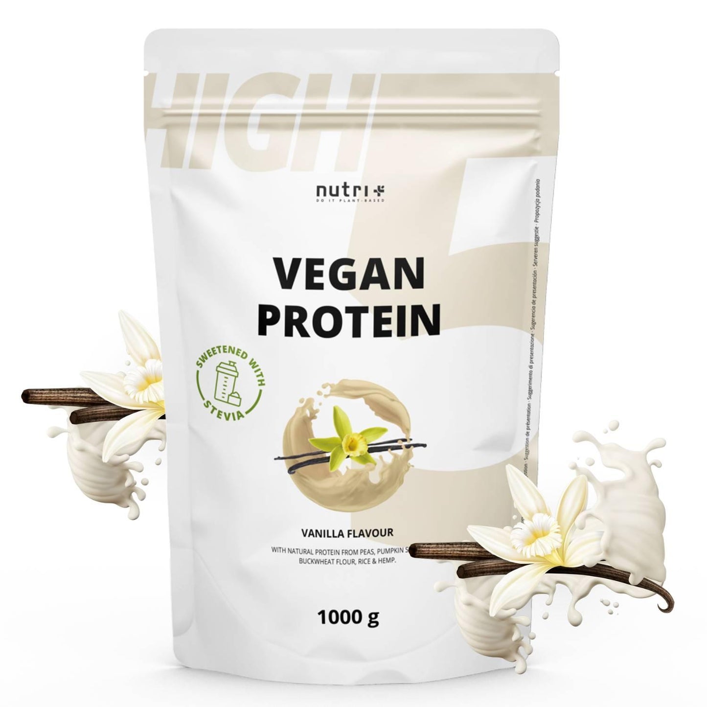 Nutri-Plus - Vegan High 5 Protein ohne Soja 1000g Beutel