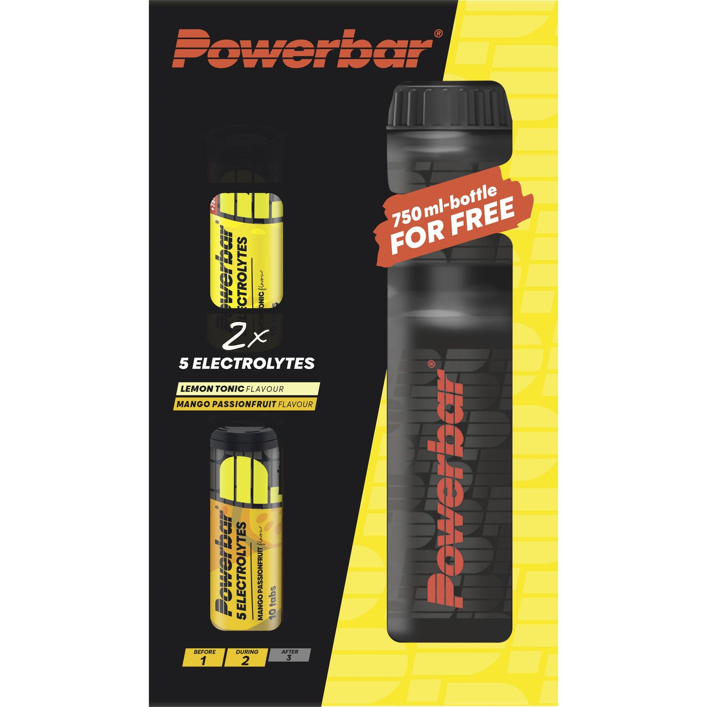 Powerbar - Aktionspaket 2 x 41g 5 Electrolytes + 750 ml Trinkflasche